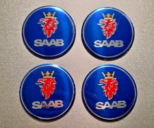 4x Saab 56mm Aluminum Center Cap Wheel Badge Cover w/ Logo 9-3 9-5 900 9000 picture
