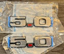 1979-1993 Ford Mustang GT 5.0 Fender Emblems OEM NOS Chrome Silver Fox Body picture