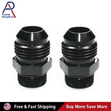 2PCS ORB-8 O-ring Boss AN8 8AN to AN10 10AN Male Adapter Fitting Black Aluminum picture