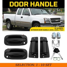 4-40 Door Handles w/ Lock Cylinder&Key Outer Outside Fit GMC Sierra 3500 2001-07 picture