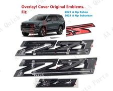 3PCS Gloss black Fender Front Grille Z71 Overlay Emblems 2021+ Tahoe Suburban picture