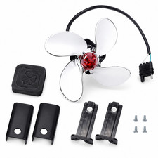 Spin Propeller Trailer Hitch Cover W/ LED Brake Light Chrome 2