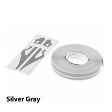 Gray Roll Vinyl Double Line Silver Pinstriping Pin Stripe Tape Sticker 12mm New picture