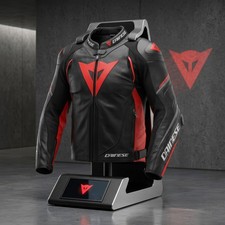 Dainese Super Speed D1 Leather Motorcycle Jacket Black Red Anthracite Cowhide picture