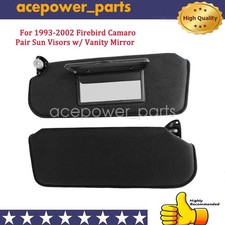 For 1993-2002 FIREBIRD CAMARO BLACK SUN VISORS SET With MIRROR PAIR Left & Right picture