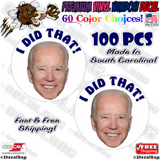 100x FJB Joe Biden I Did That  Car Gas Price Pump Window Vinyl Decal Stickers. picture