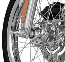 Kuryakyn 1217 Twisted Front Axle Caps Chrome Harley-Davidson 1980-2006 Pair picture