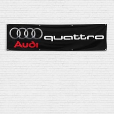 Audi Quattro 2x8 ft Flag Rings Design Car Show Garage Racing Sport Gift Banner picture