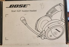 Bose A20 ANR Aviation Headset Dual GA Plug With Bluetooth + Case & Original Box picture