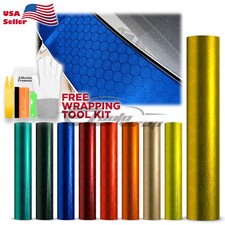 Honeycomb Carbon Fiber Satin Hex Auto Sticker Decal Vinyl Wrap Sheet Air Release picture