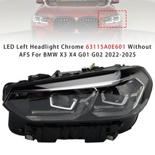 LED Left Headlight Chrome 63115A0E601 Without AFS For BMW X3 X4 G01 G02 22~2025 picture