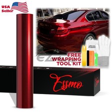ESSMO PET Super Gloss Metallic Cherry Red Auto Vinyl Wrap Sheet Film Like Paint picture