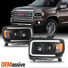 Fits 2015-2022 GMC Canyon DRL Led Light Tube Projector Headlights Lamps 15-22 picture