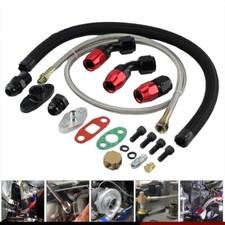 3/8 Turbo Charger Oil Drain Return Line Oil Feed Complete For T3 T4 T70 T66 GT35 picture