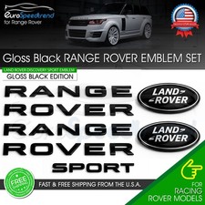 For Range Rover Sport Emblem Set Gloss Black Front Bonnet Rear Trunk Land Badge picture