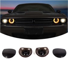 Smoked Black Front Headlight Cover Bezels Accessories For Dodge Challenger 15-23 picture