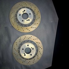 OEM BMW Rear Drilled Brake Rotors – 296×18mm – E90 E92 328i 330i picture