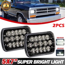 Black Pair 5x7 7x6 LED Headlights High-Low Beam For Dodge D150 D250 D350 Ram H4 picture