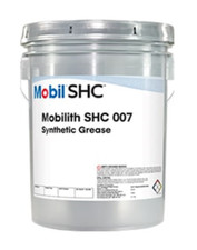 Mobil Mobilith SHC 007 Synthetic Grease 35lb Pail 105810 Semi-Fluid NLGI 00 Red picture