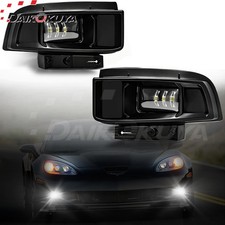 For 2005-10 11 12 2013 Chevy Corvette C6 LED Fog Lights Clear Lens Bumper Lamps picture