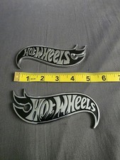 Hot Wheels METAL Left & Right Fender Badge Decal Emblem USA SELLER picture