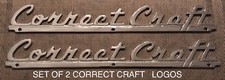 Correct Craft  New Reproduction Chrome “ CORRECT  CRAFT “ Set Of 2 Metal Scripts picture