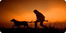 Hunter With Dog Silhouette Photo License Plate picture