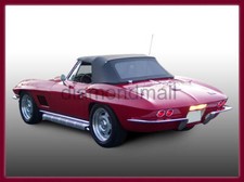 Fits Chevy Chevrolet Corvette 1963-1967 Convertible Soft Top Black Canvas Cloth picture