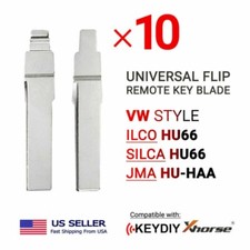 10x New Uncut Universal Flip Remote Key Blade VW Type HU66 HU-HAA picture