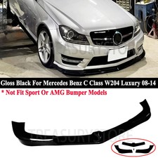 For Mercedes Benz C Class W204 008-2014 Glossy Black Front Bumper Lip Splitter picture