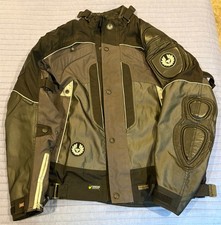 Cool Vintage XL Belstaff Textile and Leather Armored Motorcycle Jacket w/ Liner picture