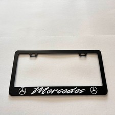 Mercedes Benz Laser Engraved Black Stainless Steel License Plate Frame picture