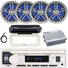 Pyle Waterproof Stereo Marine Receiver with cover, 4x 6.5