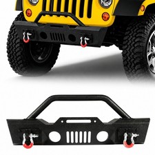 Stubby Steel Front Bumper Fits 2007-2018 Jeep Wrangler JK & JKU w/ Winch Plate picture