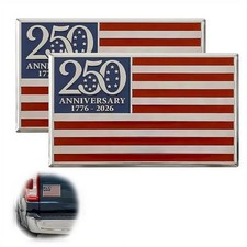 2PCS 250th Anniversary USA Flag 3D Metal Car Emblem 1776-2026 Patriotic Badge picture