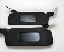 99-04 Ford Mustang Coupe Sun Visors LH RH Matte Black Cloth Pair Both Sides OEM picture