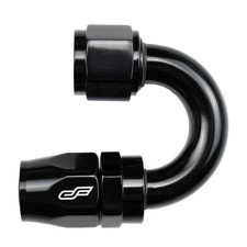 -8 AN 180 Degree Female Aluminum Hose End Fitting - Black picture