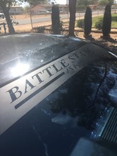Battle Stance Windshield banner universal reverse cut picture