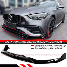 FOR 22-24 MERCEDES BENZ C CLASS W206 AMG BRS STYLE GLOSS BLACK FRONT BUMPER LIP picture