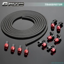 Universal AN8 20FT Nylon Steel Braided Oil Fuel Line Hose+Swivel Fitting End New picture