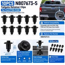 10PCS Tailgate Molding Rivet Retainers Clips Compatible with Ford F150 F250 F350 picture