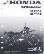 1978-1983 Honda XL250S XL250R XL250 Service Shop Repair Manual picture