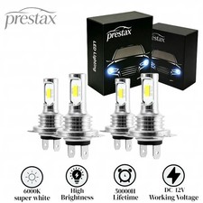 H7+H7 Combo 4Pcs LED Headlight Bulbs Kit High Low Beam 10000K Super White Bright picture