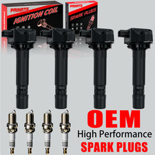 4X Brand OEM Ignition Coil & 4X Iridium Spark Plug For Honda Civic 1.8L I4 UF582 picture