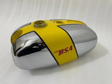 BSA B25 B50 TR25 1971-73 D355 Chrome & Yellow Painted Steel Petrol Fuel Gas Tank picture
