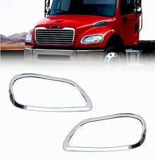 Torque PAIR Chrome Headlight Bezels Replacement for Freightliner M2 M-2 100 106 picture