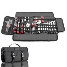 64-Piece Portable Tool Kit with Roll-up Pouch for Motorcycle Car Truck Dirt Bike picture