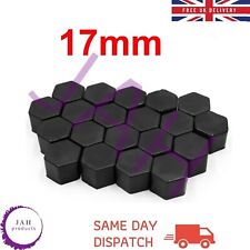20x 17mm SILICON WHEEL NUT BOLT COVER CAPS, BLACK FOR AUDI VW BMW MERCEDES picture