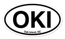 OKI Oak Island North Carolina Oval car window bumper sticker decal 5
