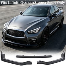 Black Front Bumper Lip Chin Splitter For Infiniti Q50 2018-2024 Sport Only 3PCS picture